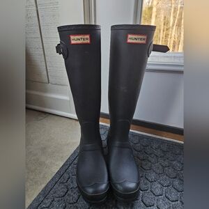 Hunter Matte Black Tall Rain Boots